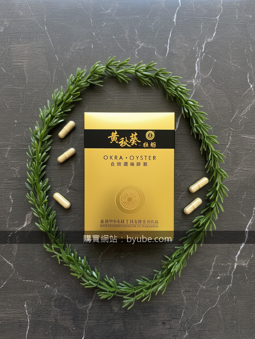 OVERHEAD FLAT LAY Instagram style. Place the Okra Oyster Extract Capsules Box (A