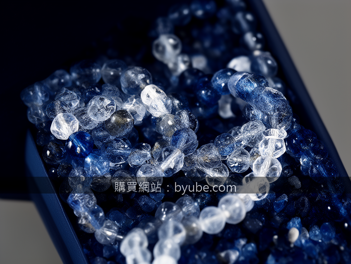 Macro crystal bracelet photography revealing natural bead details.
Subject: Plac